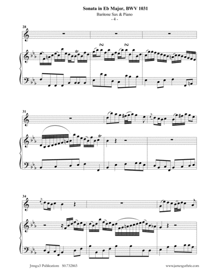 BACH: Sonata in Eb BWV 1031 for Baritone Sax & Piano image number null