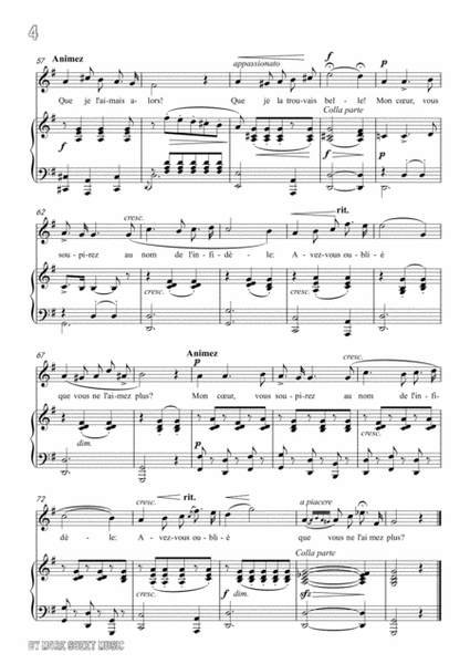 Masse-Souvenirs in G Major,for Voice and Piano image number null