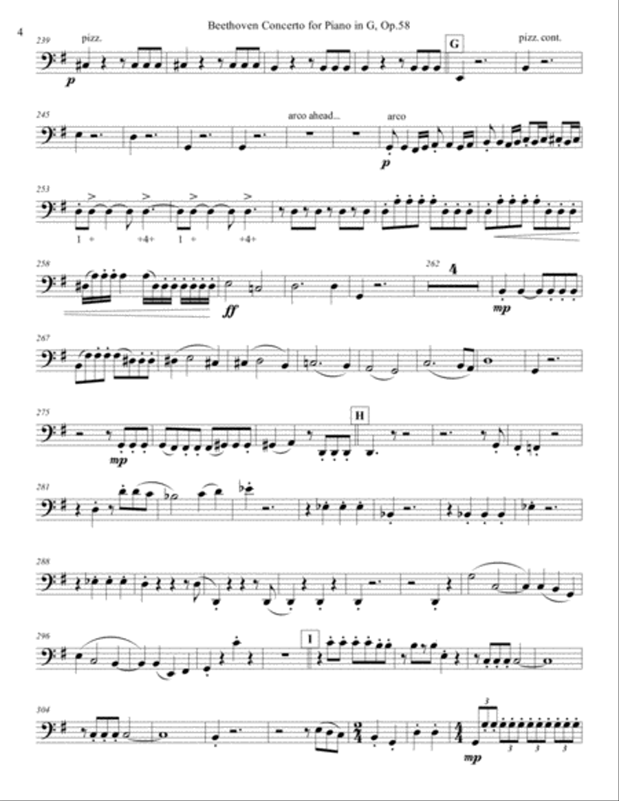 Concertos for Five Beethoven Piano Concerto in G maj. First mvnt Arr. for String Quartet, String par Piano Quintet scores gallery preview page 4