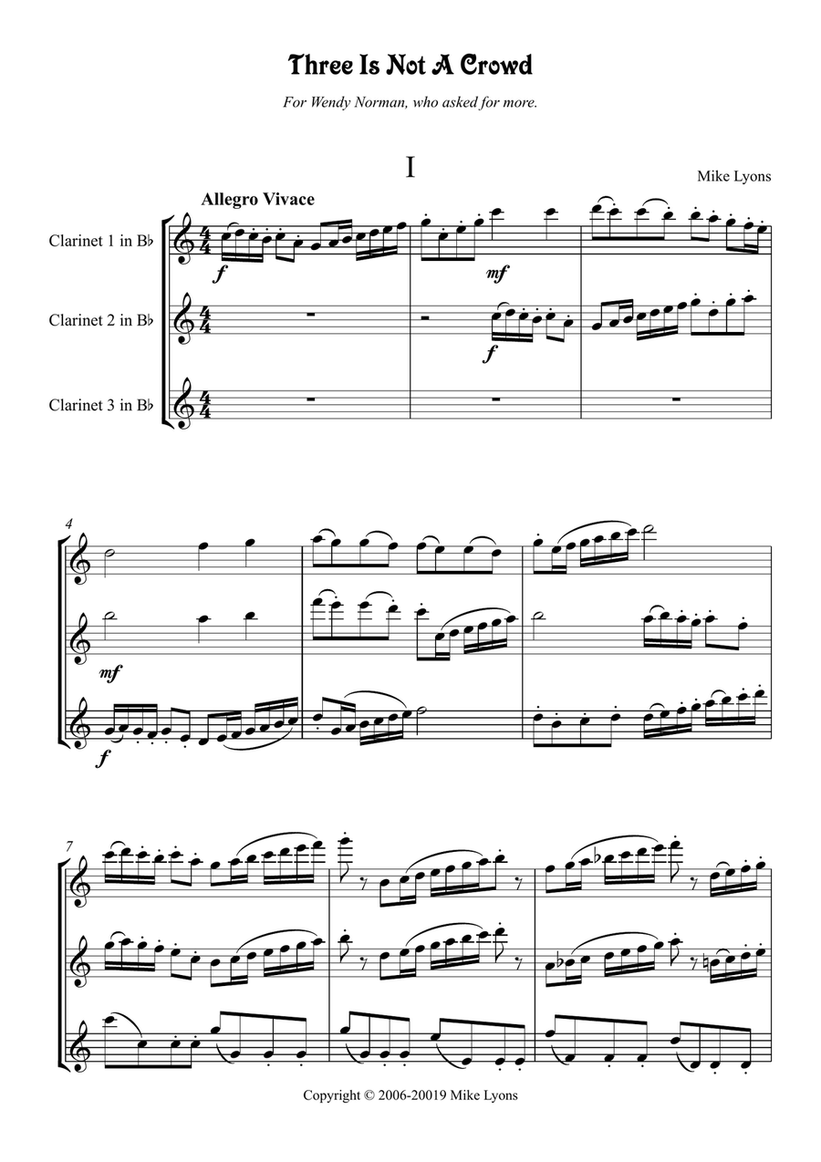 Clarinet Trio - Three Is Not A Crowd Clarinet Trio scores gallery preview page 3