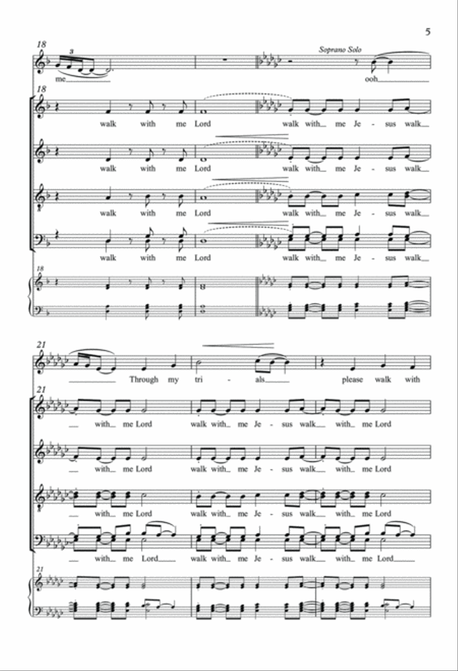 I Want Jesus to Walk with Me Divisi scores gallery preview page 4