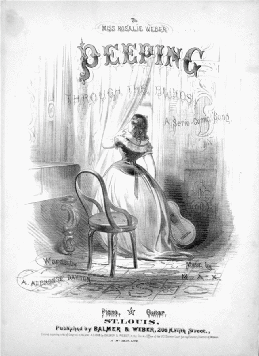 Peeping Through the Blinds. A Serio-Comic Song Voice scores gallery preview page 1
