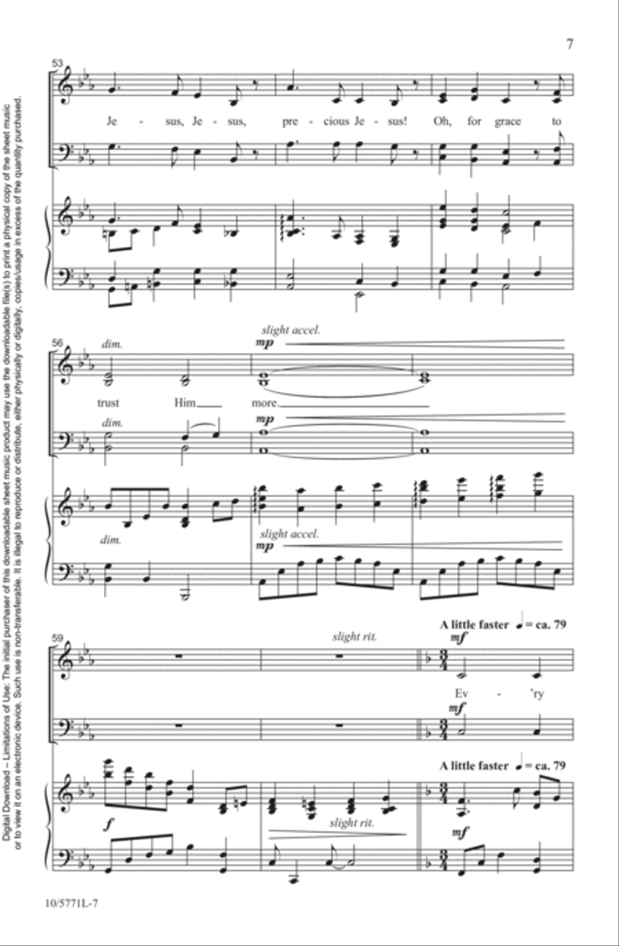 The Longer I Serve Him 4-Part scores gallery preview page 7