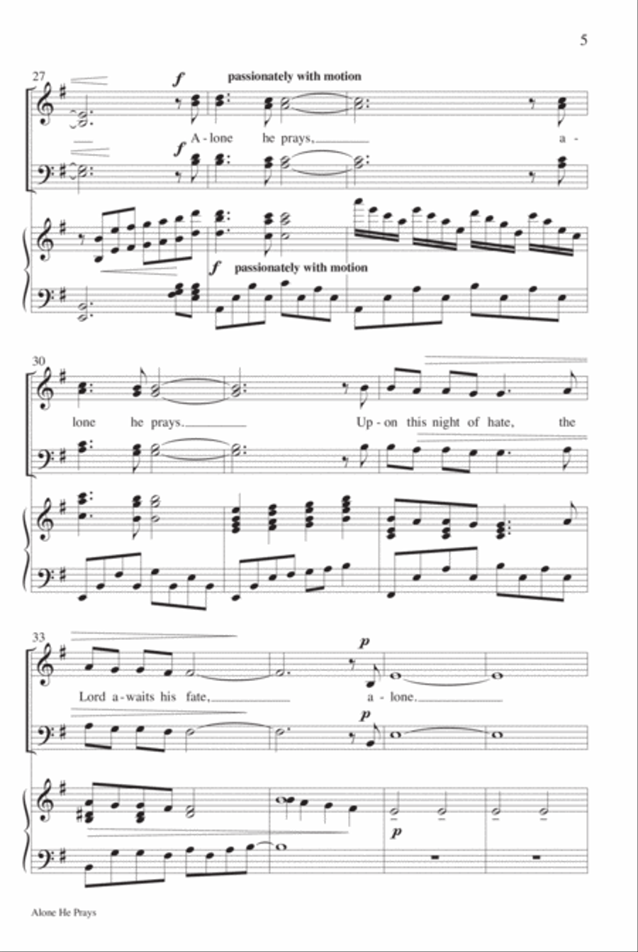 Alone He Prays 4-Part scores gallery preview page 6