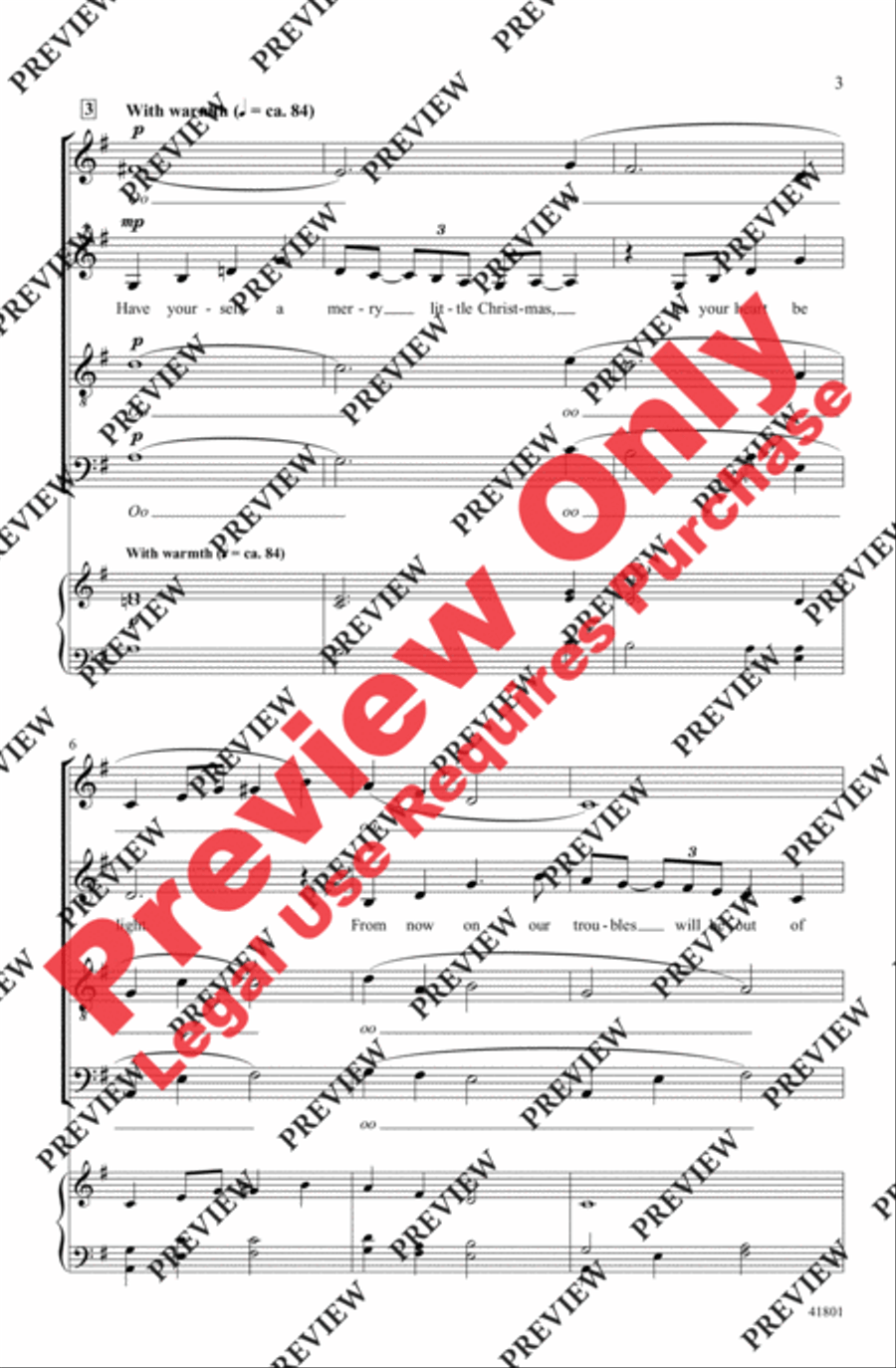 Have Yourself a Merry Little Christmas 4-Part scores gallery preview page 3