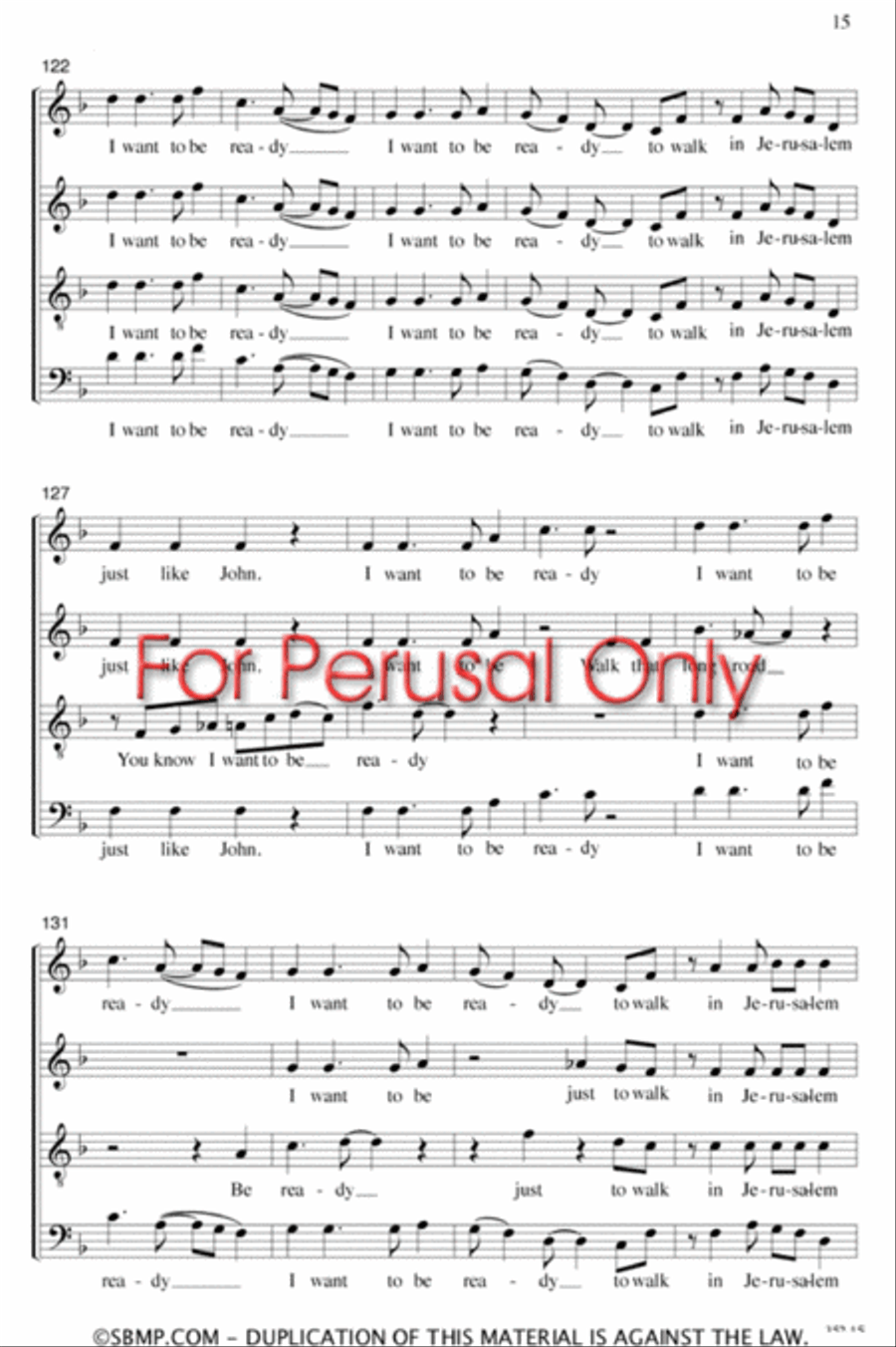 Walk in Jerusalem - SATB Octavo 4-Part scores gallery preview page 15