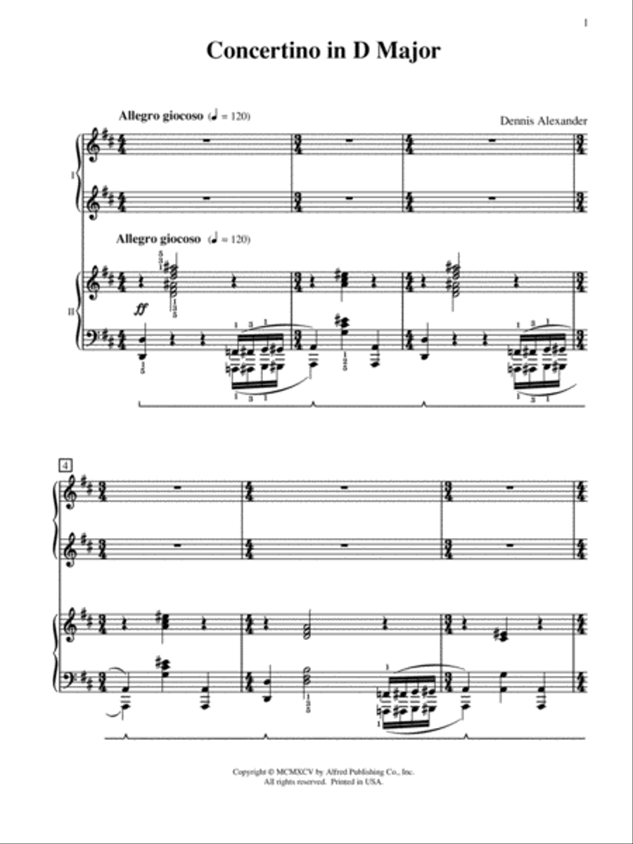 Concertino in D Major Small Ensemble scores gallery preview page 2