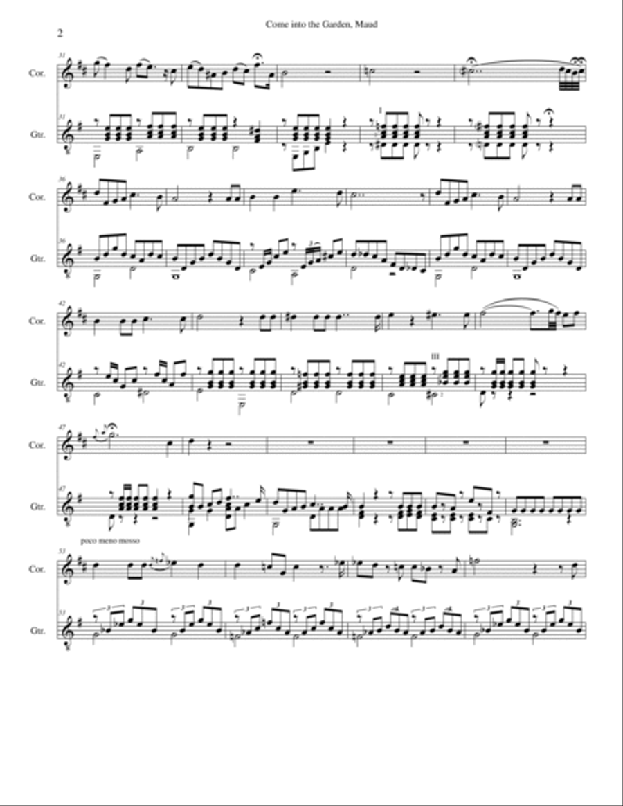 Come into the garden Maud for cor anglais and guitar English Horn scores gallery preview page 2