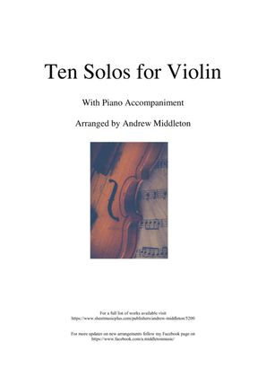 Book cover for Ten Romantic Solos for Violin and Piano