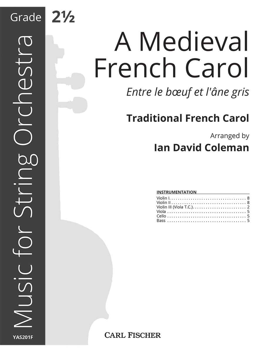 A Medieval French Carol Orchestra scores gallery preview page 1