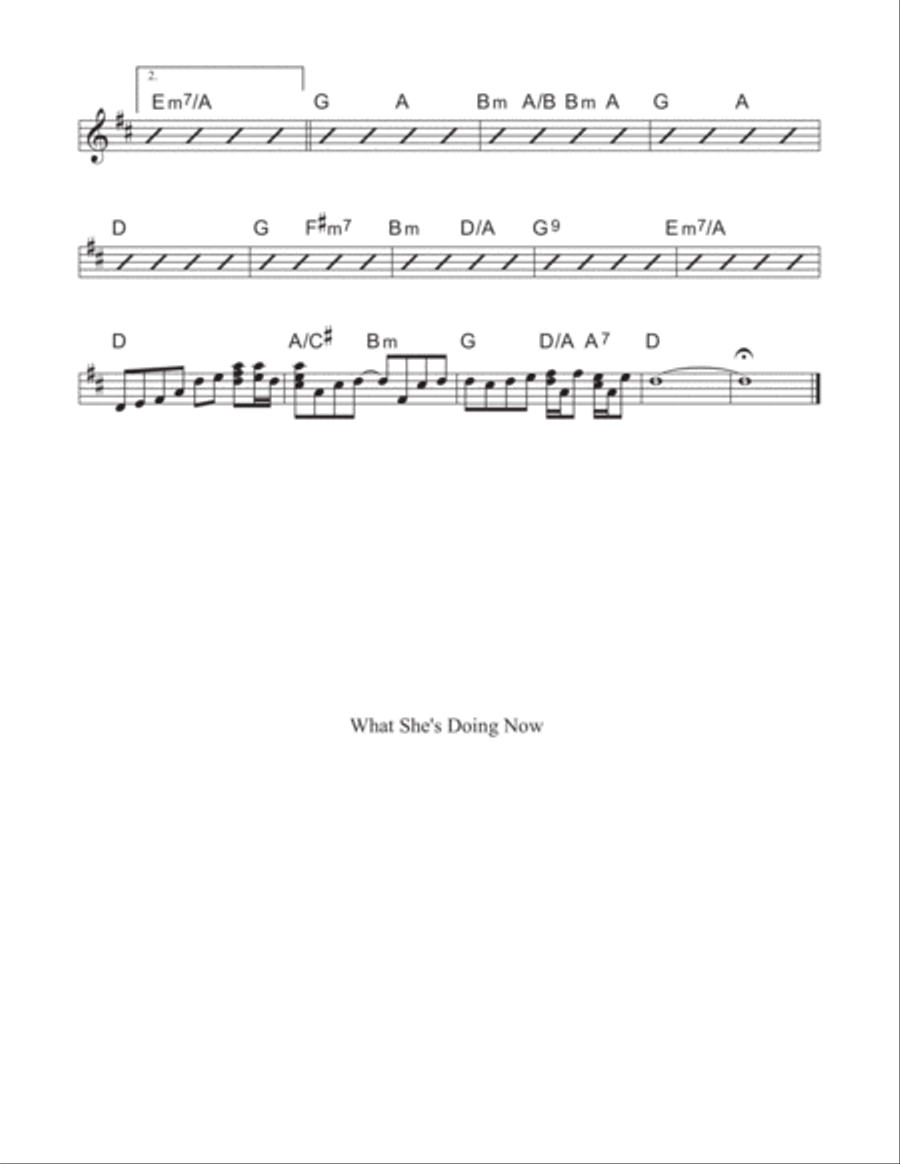 What She's Doing Now Piano, Vocal, Guitar scores gallery preview page 2