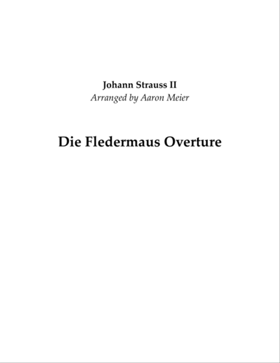 Die Fledermaus Overture (arr. for string orchestra): Score and Parts String Orchestra scores gallery preview page 1