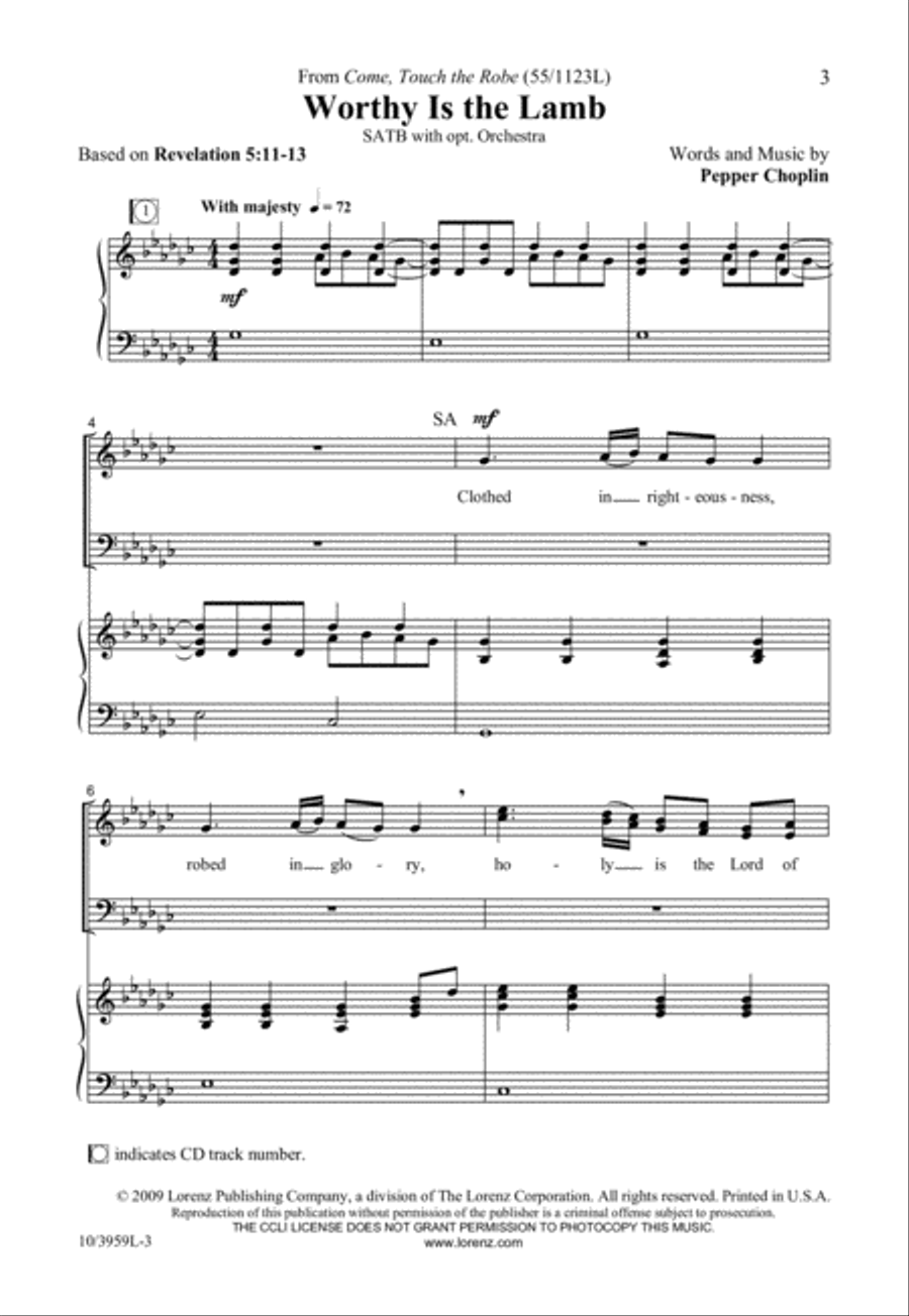 Worthy is the Lamb 4-Part scores gallery preview page 3