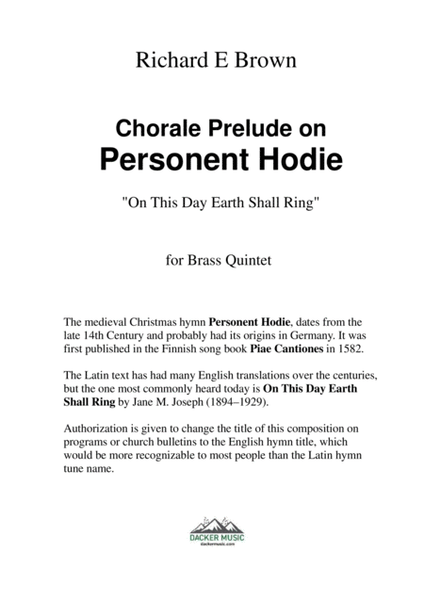 Chorale Prelude on Personent Hodie - Brass Quintet image number null