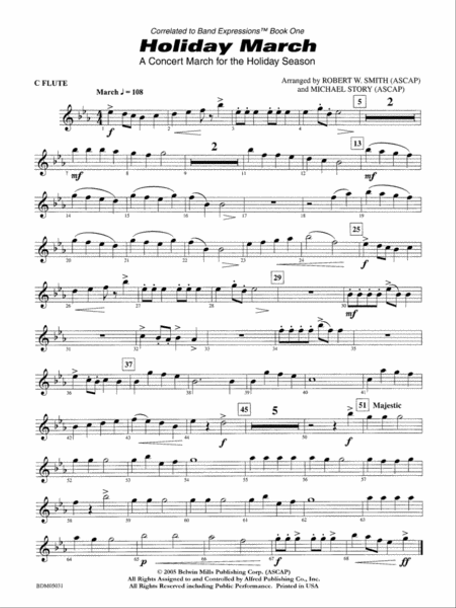 Holiday March (A Concert March for the Holiday Season): Flute Concert Band scores gallery preview page 1
