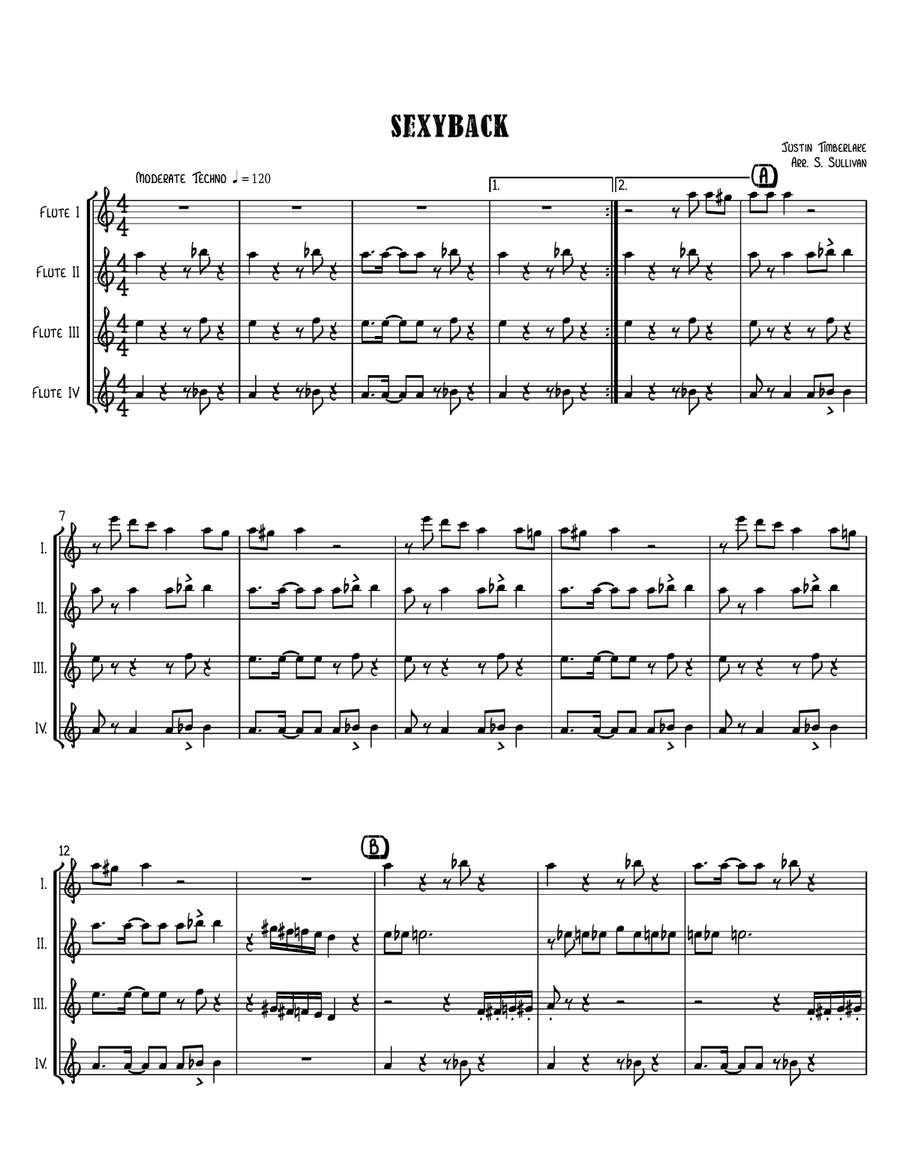 Sexyback Sexyback Flute Solo scores gallery preview page 1