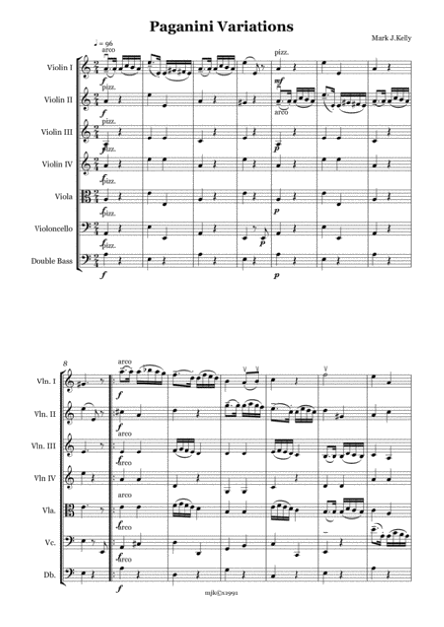 Paganini Variations String Orchestra scores gallery preview page 1