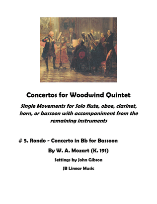 Book cover for Rondo from Concerto in Bb for bassoon with woodwind quintet