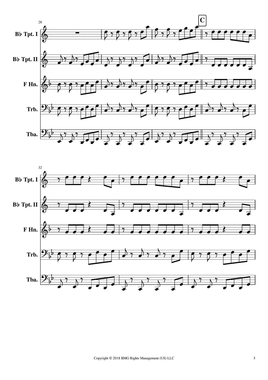 I Like To Move It Brass Ensemble scores gallery preview page 5