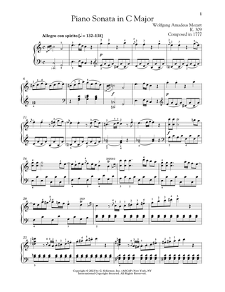 Piano Sonata In C Major, K. 309