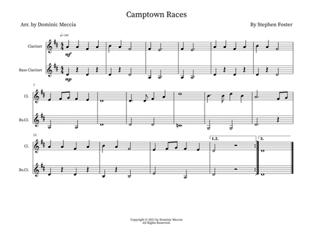 Camptown Races- Clarinet and Bass Clarinet Duet image number null
