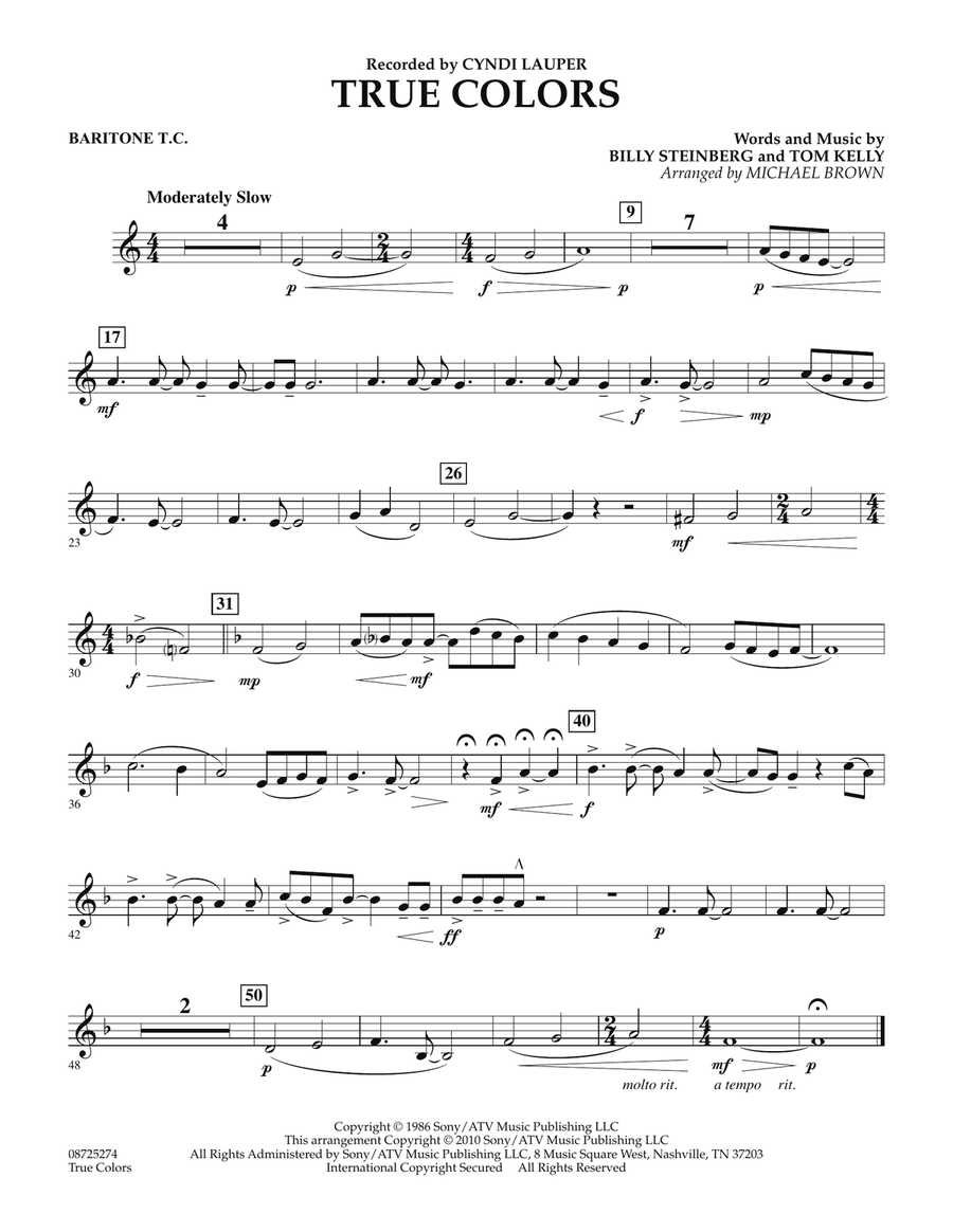 True Colors - Baritone T.C. Concert Band scores gallery preview page 1