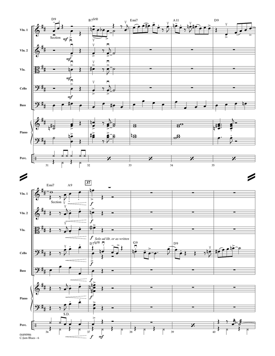 C-Jam Blues - Full Score C-Jam Blues - Full Score Orchestra scores gallery preview page 5