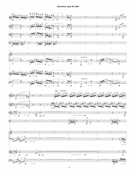 Chorinhos, opus 38 (1987) for flute, oboe, clarinet, violin, cello, piano and percussion image number null
