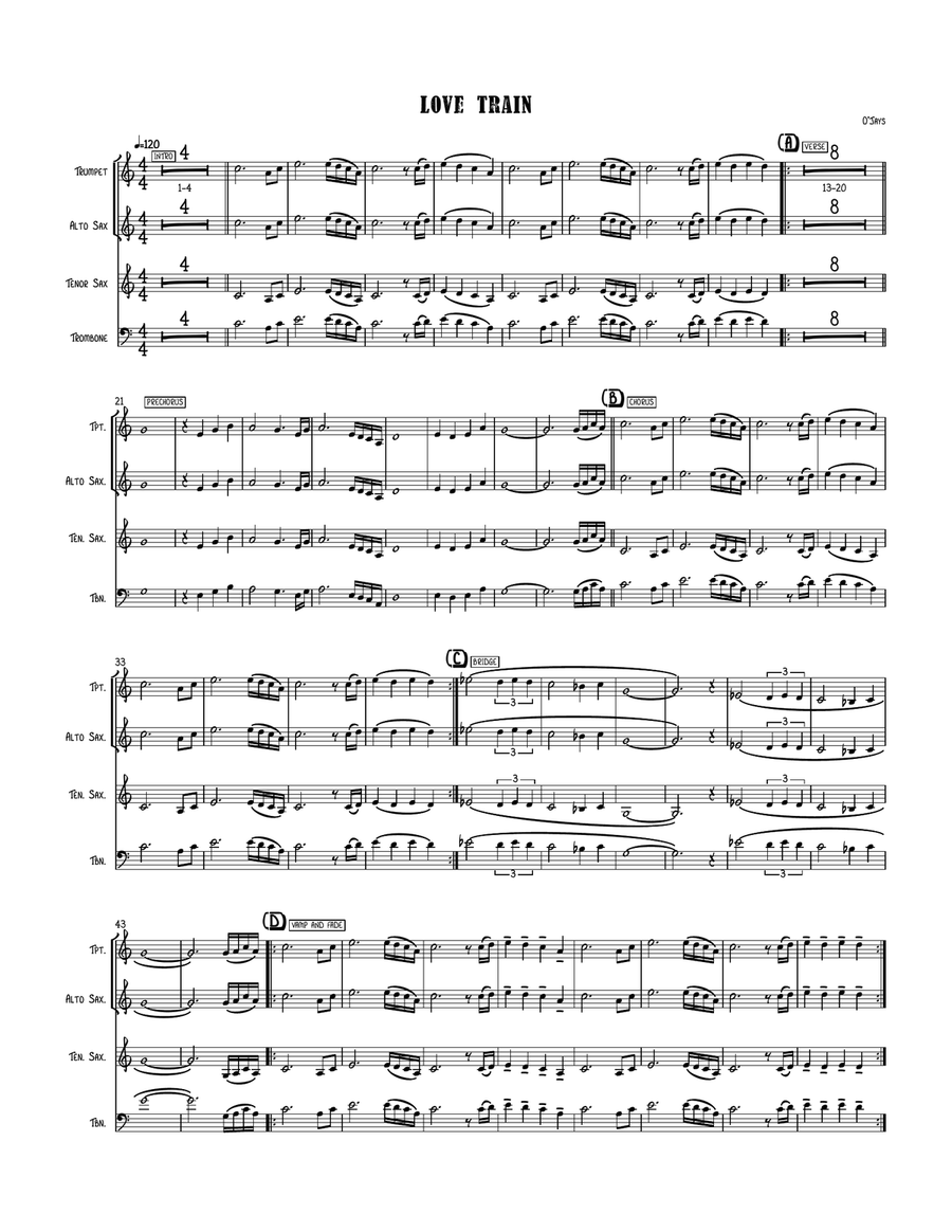 Love Train Love Train Small Ensemble scores gallery preview page 1