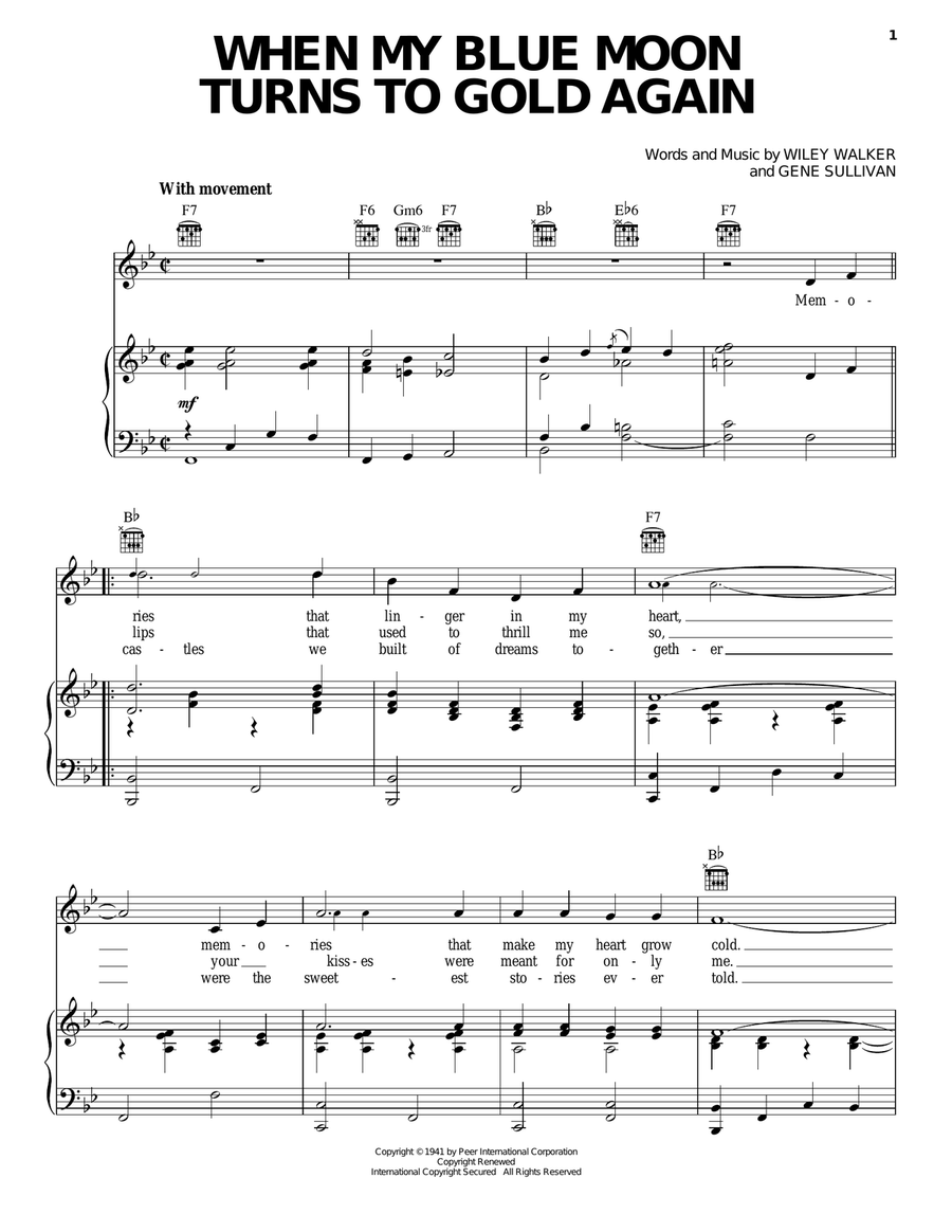 When My Blue Moon Turns To Gold Again Acoustic Guitar scores gallery preview page 1