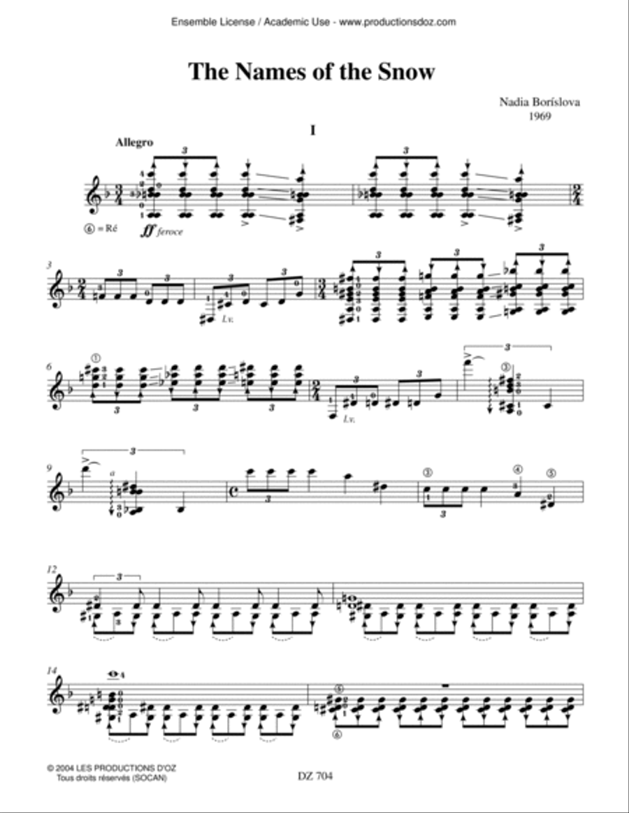 The Names of the Snow The Names of the Snow Classical Guitar scores gallery preview page 3