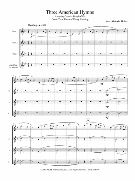 Three American Hymns for Flute Quartet
