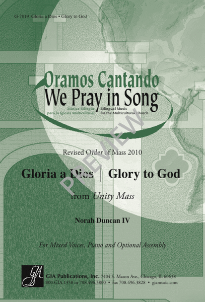 Gloria a Dios / Glory to God from "Unity Mass" image number null