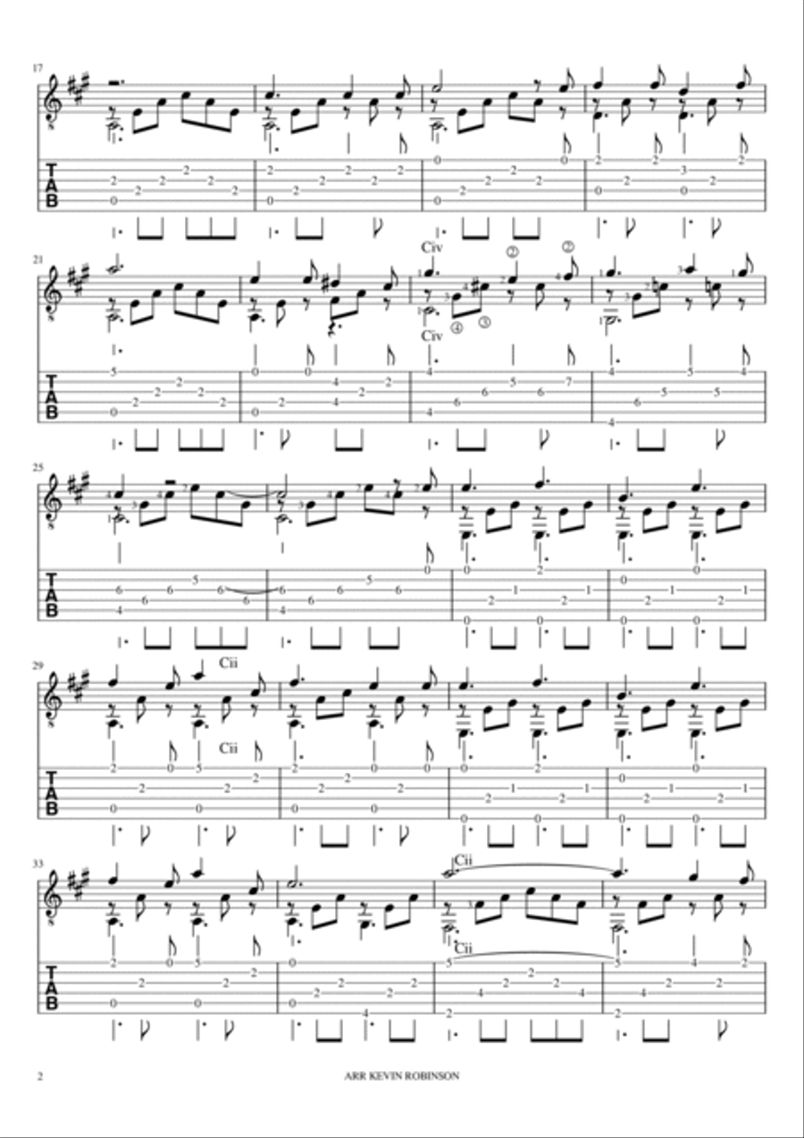 O Holy Night Guitar Tablature scores gallery preview page 2