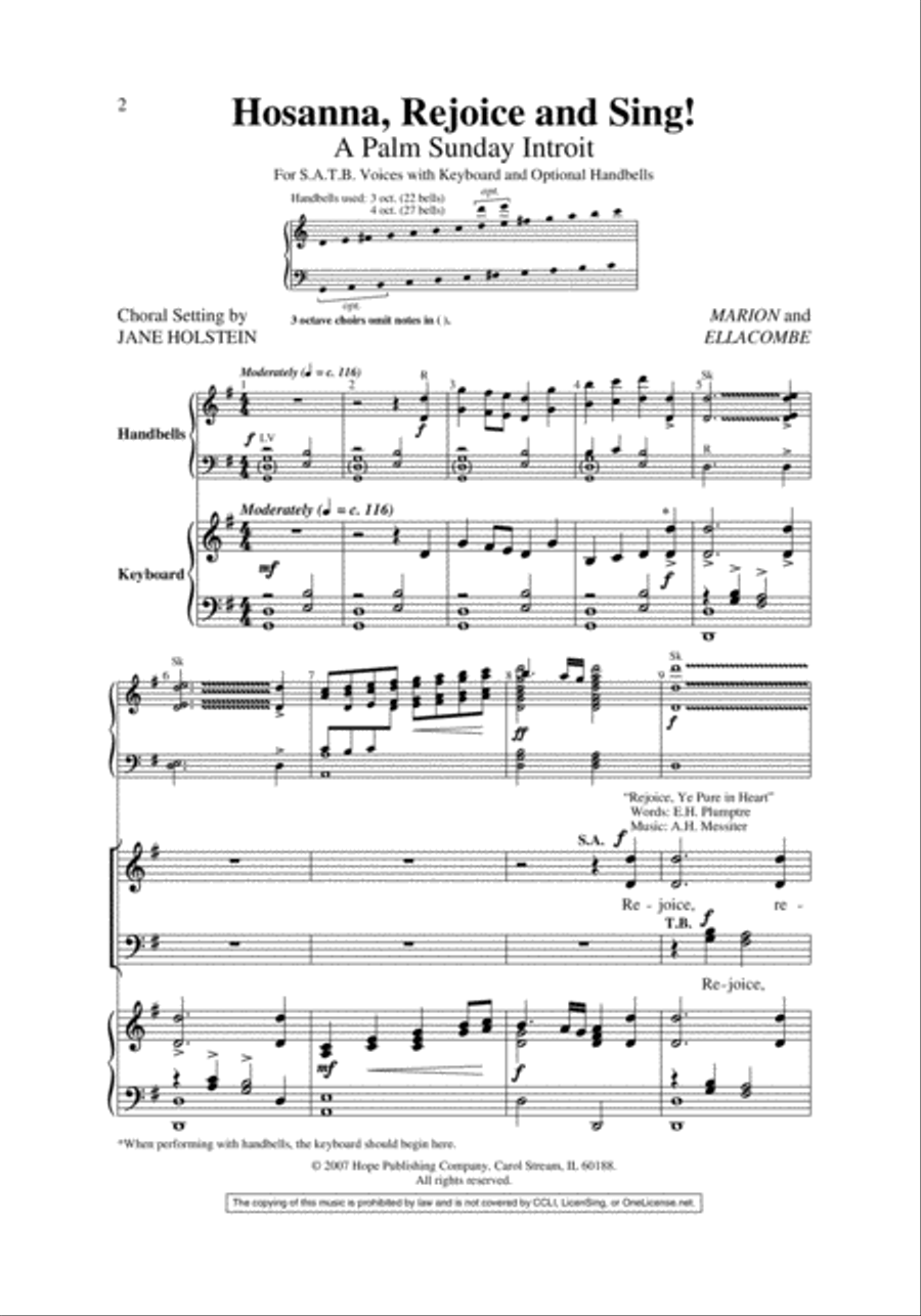 Hosanna, Rejoice and Sing! 4-Part scores gallery preview page 2