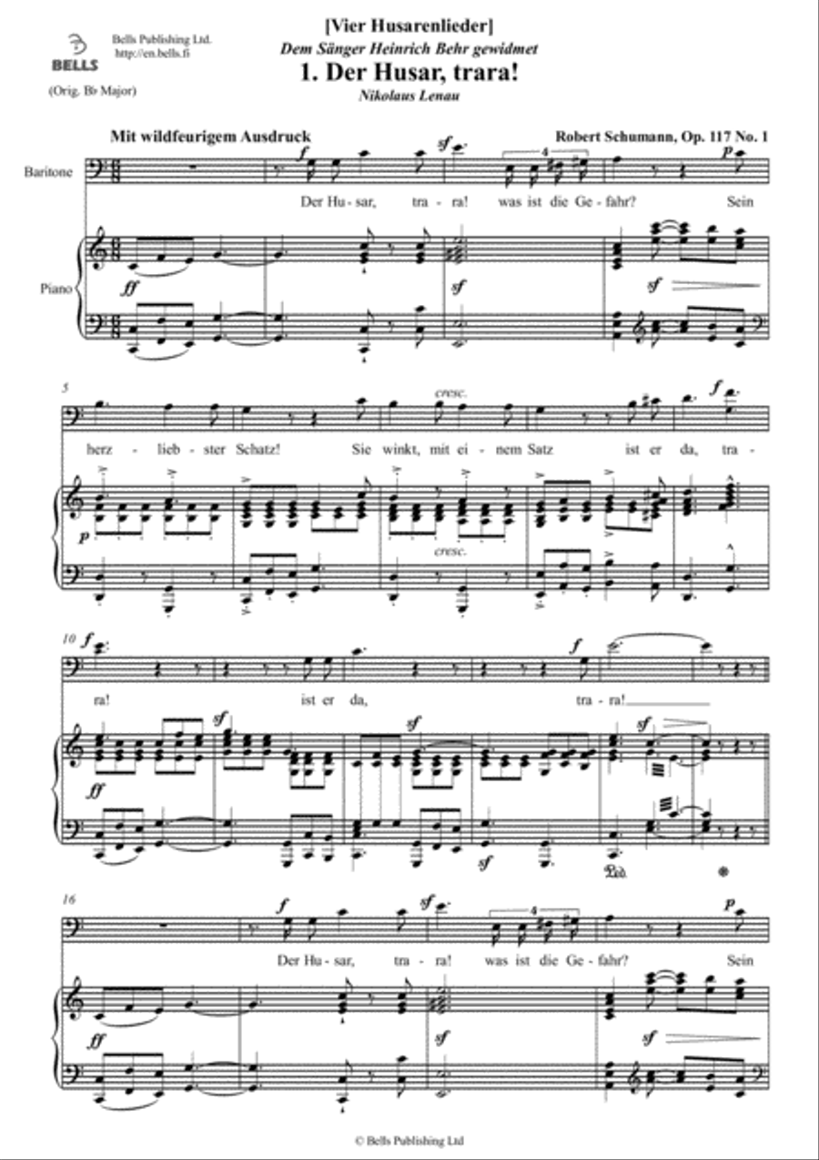 Vier Husarenlieder, Op. 117 Medium-High Voice scores gallery preview page 2