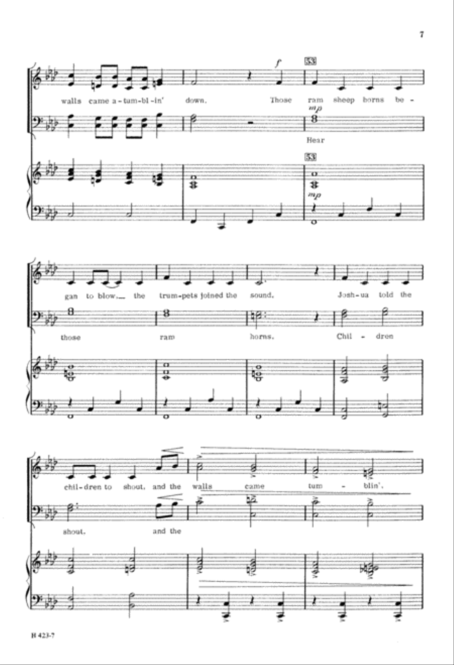 Joshua Fit the Battle of Jericho 4-Part scores gallery preview page 8