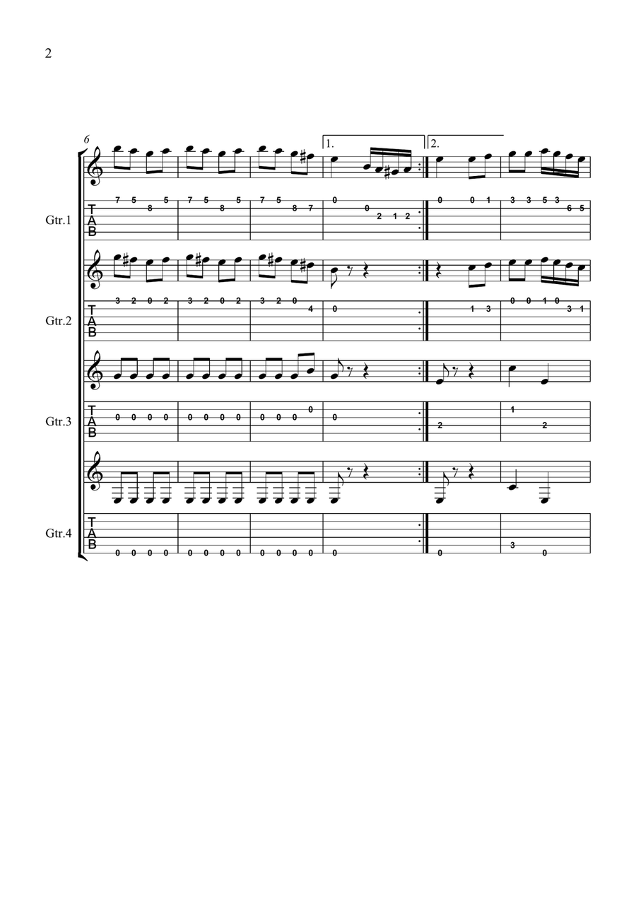 Turkish Dance Mozart Turkish Dance Mozart Acoustic Guitar scores gallery preview page 2