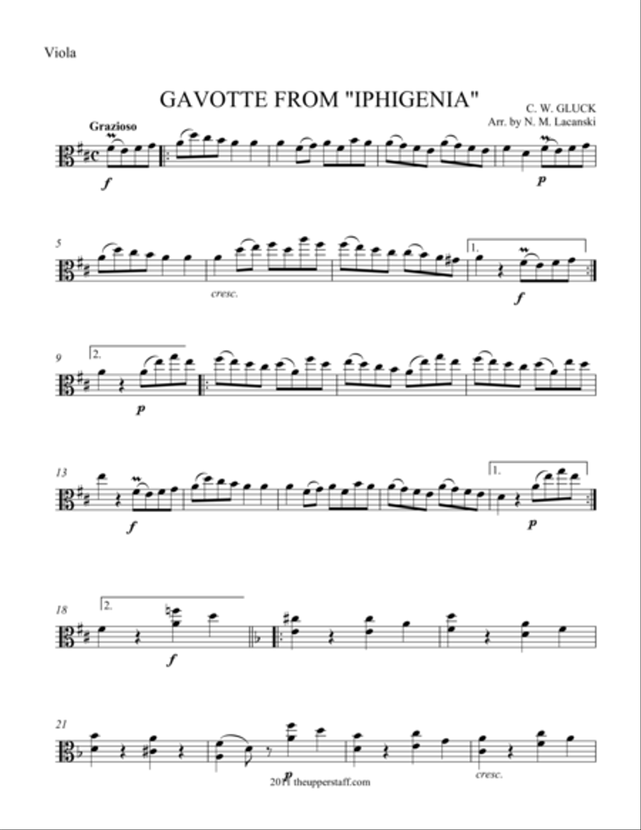Gavotte from Iphegenia Gavotte from Iphegenia String Duet scores gallery preview page 1