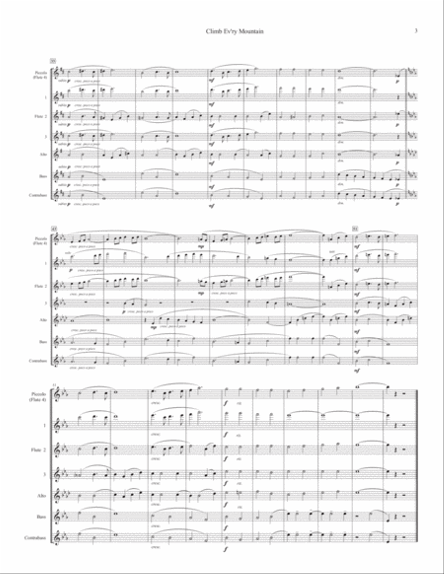 Climb Ev'ry Mountain Flute Choir scores gallery preview page 3