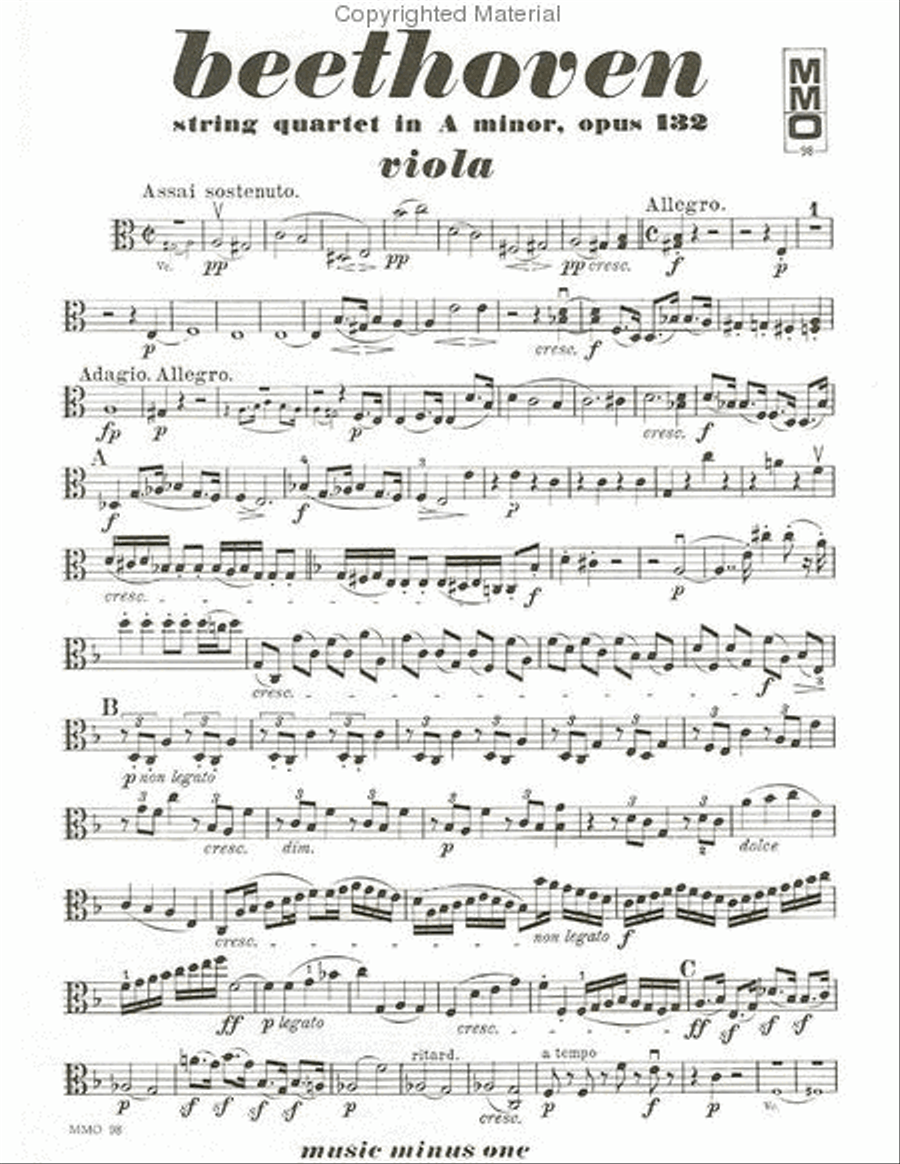 Beethoven - String Quartet in A Minor, Op. 132 String Quartet scores gallery preview page 2