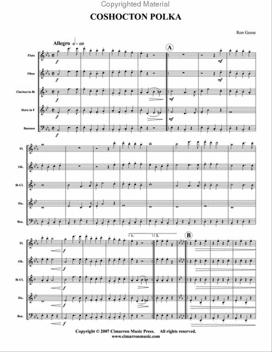 Coshocton Polka Woodwind Quintet scores gallery preview page 2