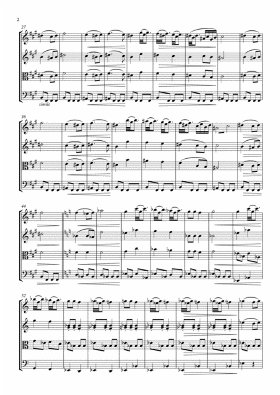 Slavonic Dance No.5 String Quartet scores gallery preview page 3