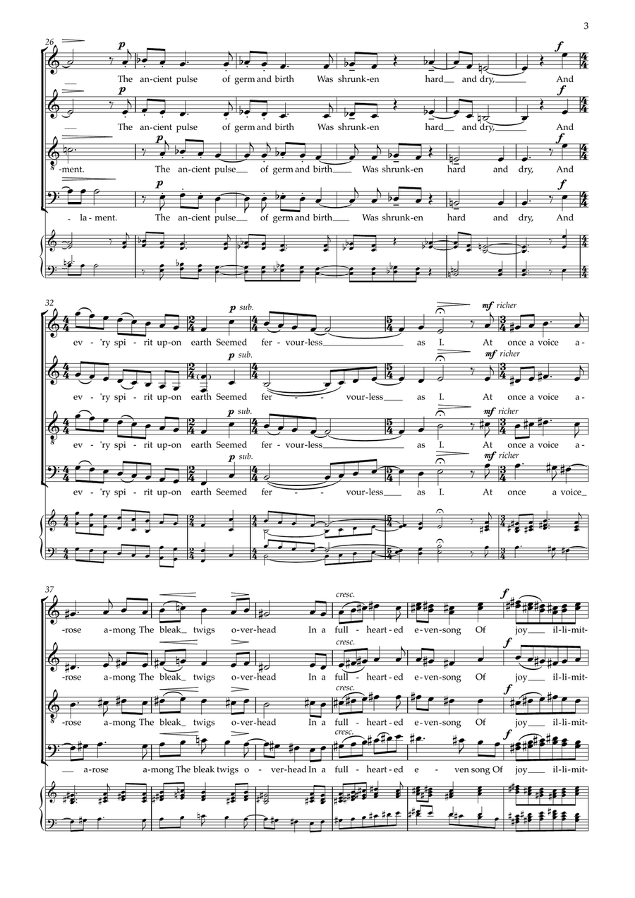Choristers of Flight (Choral Suite for unaccompanied mixed choir) Divisi scores gallery preview page 6