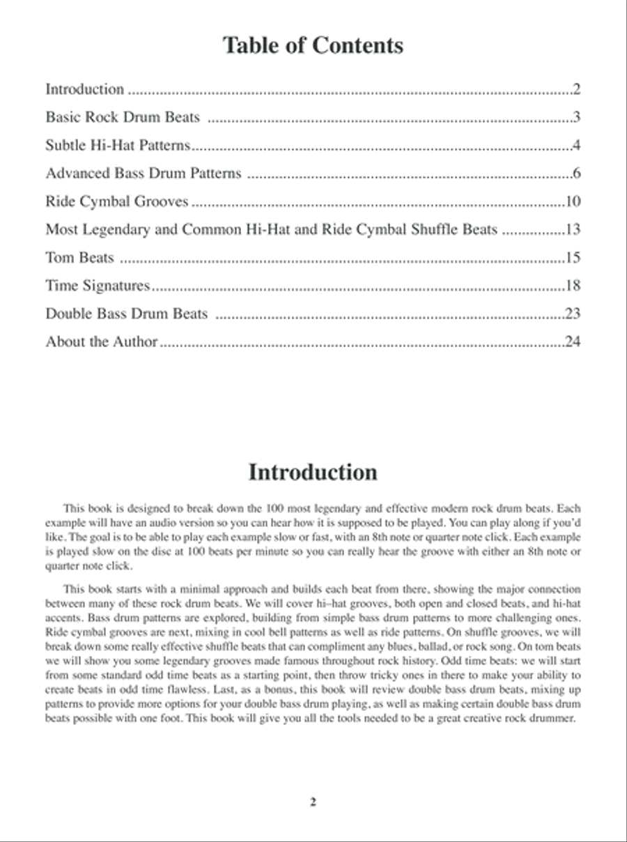 100 Legendary Modern Rock Drum Beats Drum Set scores gallery preview page 3