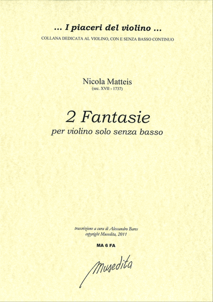 2 Fantasie (Ms, D-Dl) Violin Solo scores gallery preview page 1