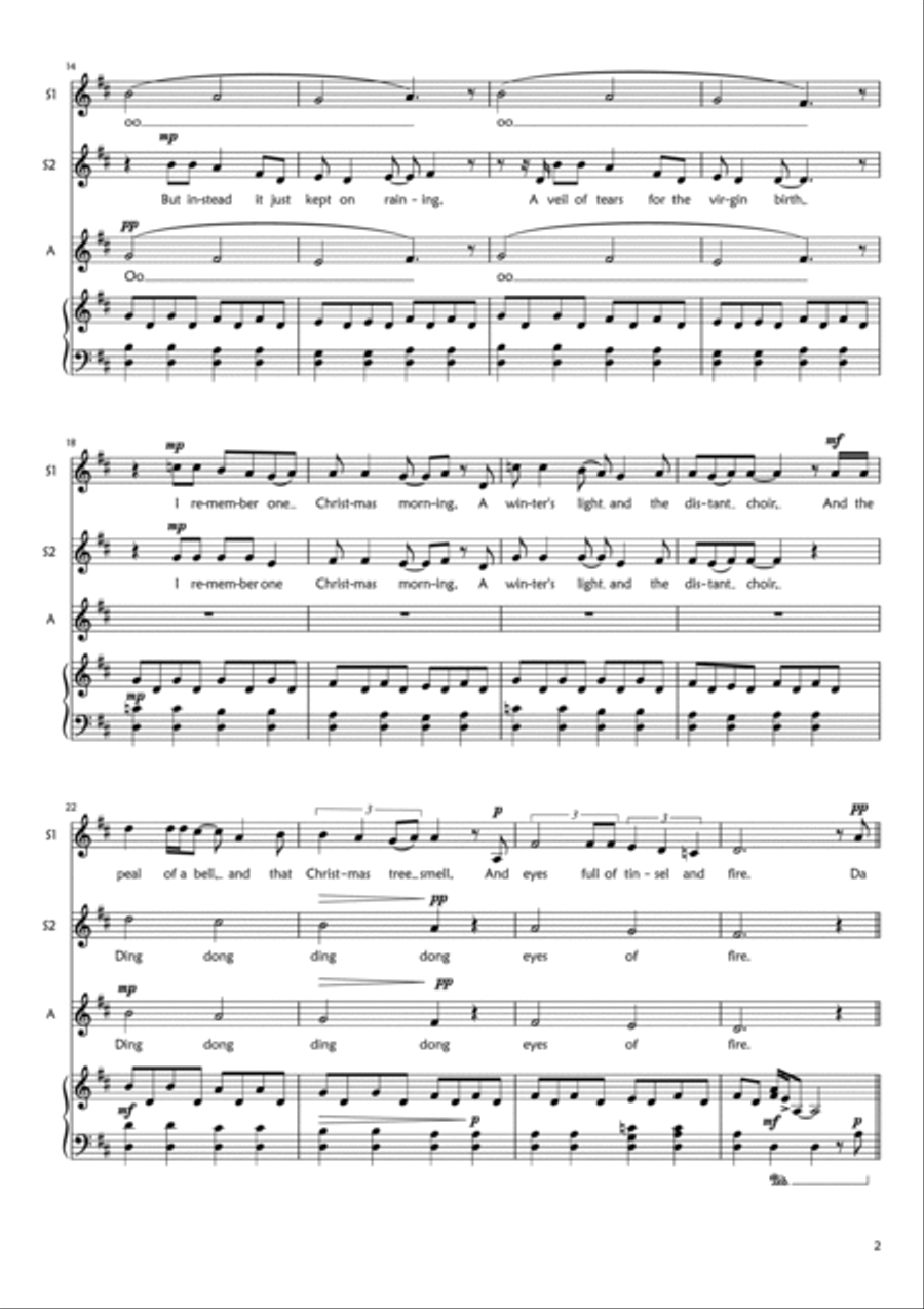 I Believe In Father Christmas SSA scores gallery preview page 2