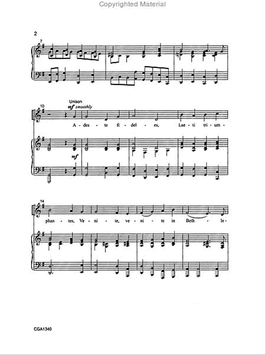 O Come, All Ye Faithful O Come, All Ye Faithful Unison Choir scores gallery preview page 2