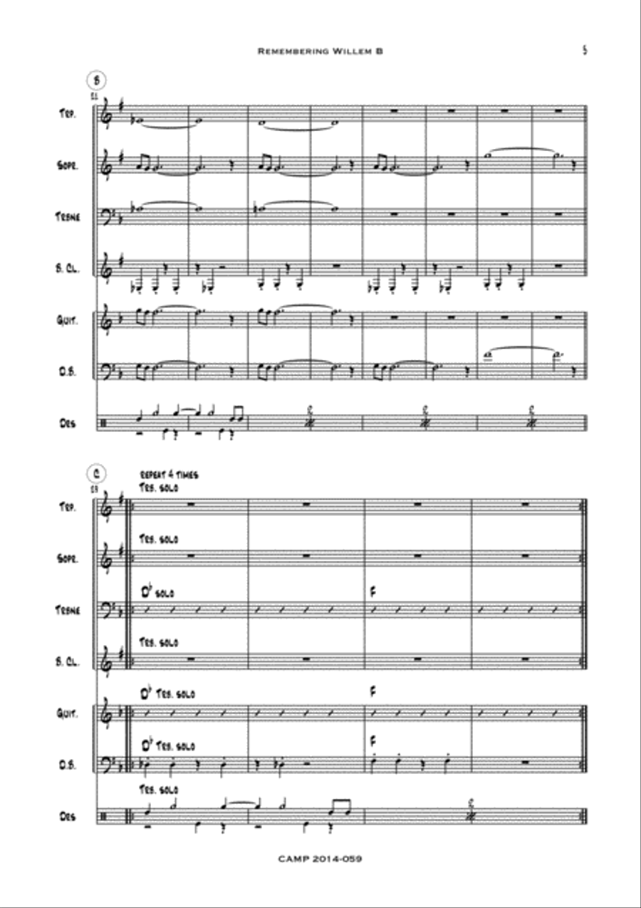 Remembering Willem B Jazz Ensemble scores gallery preview page 5