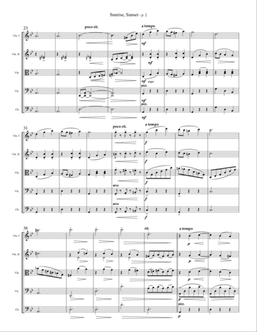 Sunrise, Sunset String Orchestra scores gallery preview page 2